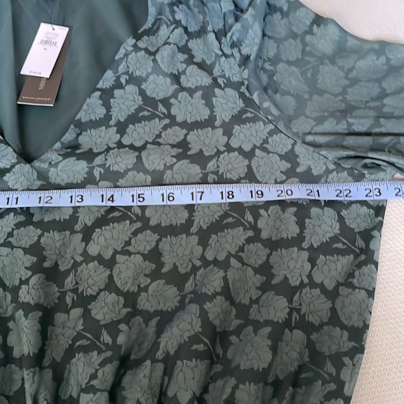 New Banana Republic Factory Green Jaquard Patterned Midi Dress Size XL - Picture 4 of 8